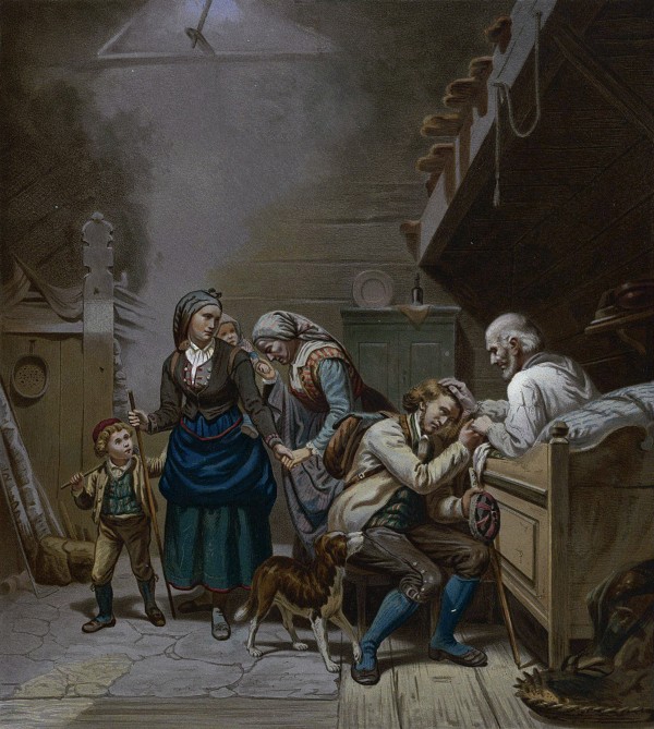 An old father blessing his family Print